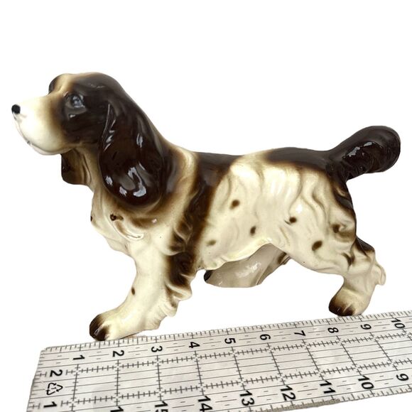 Vtg FAIRYLAND Japan English Spaniel Dog Figurine 10” Ceramic Porcelain Spotted - Picture 2 of 9